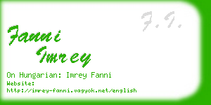 fanni imrey business card